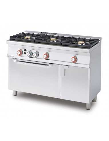 Cocina de gas - N. 3 Cookers - horno a gas estatico - cm 120 x 55 x 90 h