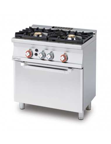 Cucina a gas - N. 2 Fuochi - Forno elettrico statico - cm 80 x 55 x 90 h