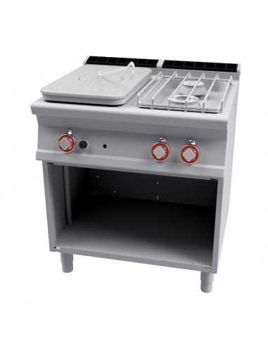 Cucina gas - Tuttapiastra + N. 2 fuochi - cm 80 x 70,5 x 90 h