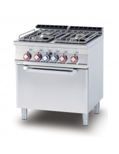Professional gas stove 4 burners - Static electric oven - cm 80 x 70.5 x 90 h