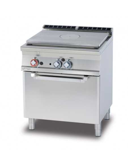 Cocina de gas profesional - Placa con horno de gas estático - cm 80 x 70,5 x 90 h