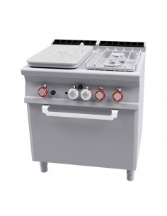 Professional gas stove - Plate with 2 burners and static gas oven - cm 80 x 70.5 x 90 h