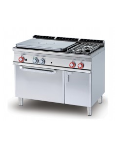 Professional gas stove - Plate with 2 burners and static gas oven - cm 120 x 70.5 x 90 h