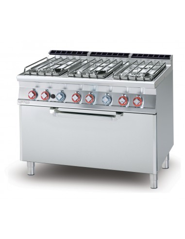 Gas cooker - N. 6 fires - Static electric oven - Cm 120 x 70,5 x 90 h