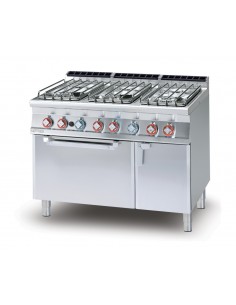 Professional gas stove with 6 burners - Static electric oven - cm 120 x 70.5 x 90 h