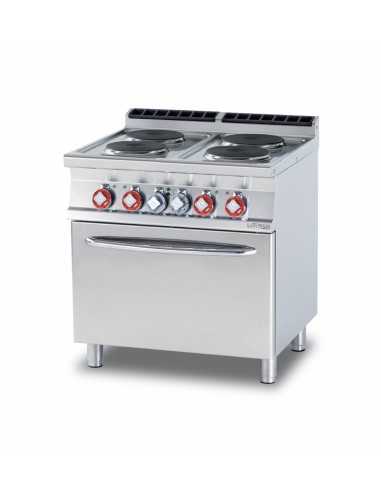 Cucina elettrica - N. 4 piastre tonde - Forno elettrico statico -cm 80 x 70,5 x 90 h