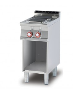 Professional electric stove with 2 square plates - Power kW 2.6 (x2) - cm 40 x 70.5 x 90 h