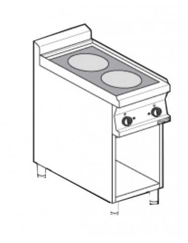 Cocina eléctrica - N. 2 platos - cm 40 x 70,5 x 90 h