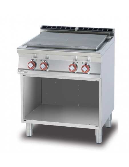 Cocina eléctrica profesional - Placa con compartimento abierto - cm 80 x 70,5 x 90 h