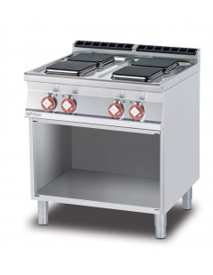 Professional electric stove with 4 square plates - Power kW 2.6 (x4) - cm 80 x 70.5 x 90 h