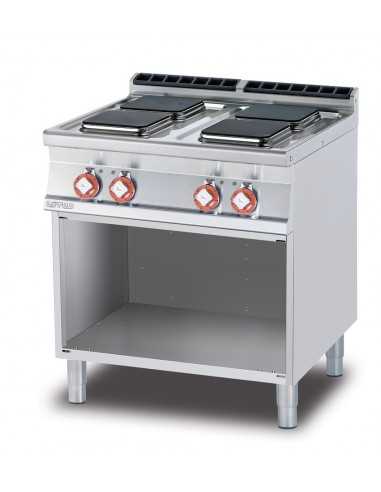 Cucina elettrica - N. 4 piastre quadre - cm 80 x 70,5 x 90 h