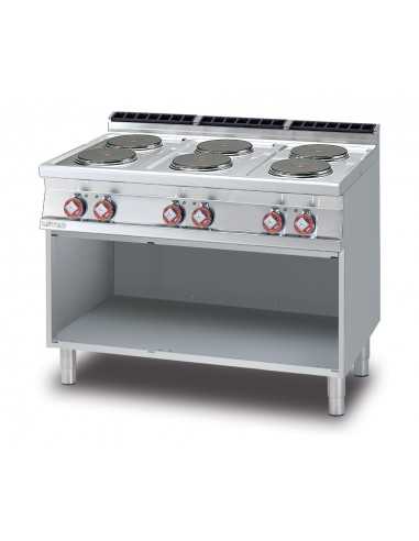 Cocina eléctrica - N.6 platos - cm 120 x 70,5 x 90 h