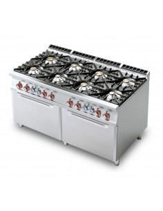 Cocina profesional de gas con 8 quemadores - N. 2 hornos...