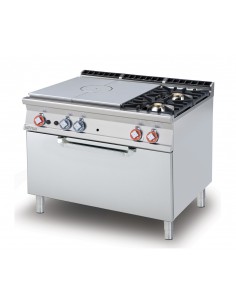 Gas cooker - N. 2 Cookers + Plate - Static gas oven -cm...