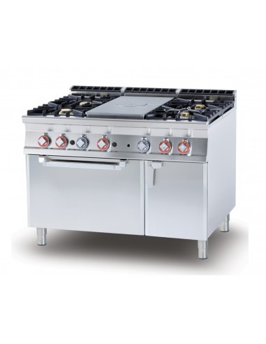 Gas cooker - N. 4 Cookers + Plate - Static gas oven -cm 120 x 90 x 90 h