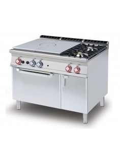 Professional gas stove with 2 burners + Plate - Static...