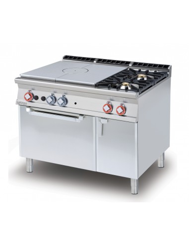 Gas cooker - N. 2 Cookers + Plate - Static gas sound - cm 120 x 90 x 90 h