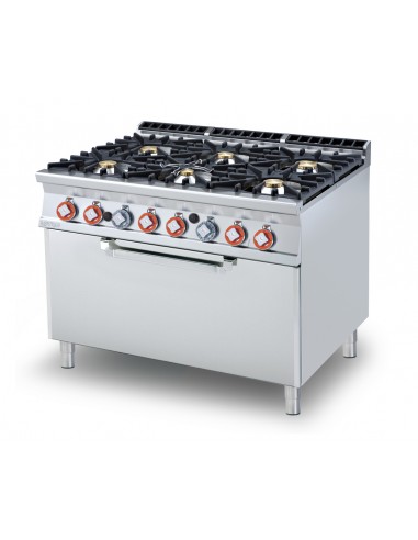 Cocina de gas - N. 6 fuegos - horno eléctrico estatico - cm 120 x 90 x 90 h