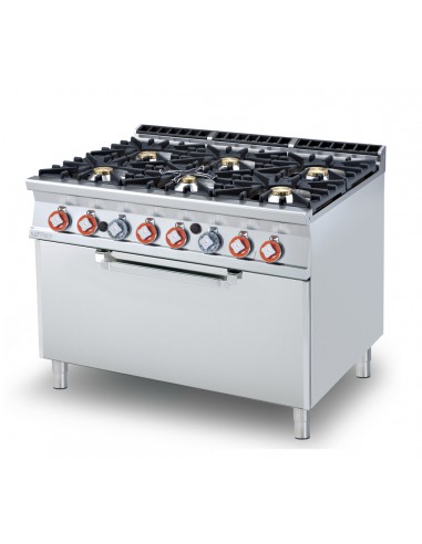 Gas cooker - N. 6 fires - Static gas oven - cm 120 x 90 x 90 h