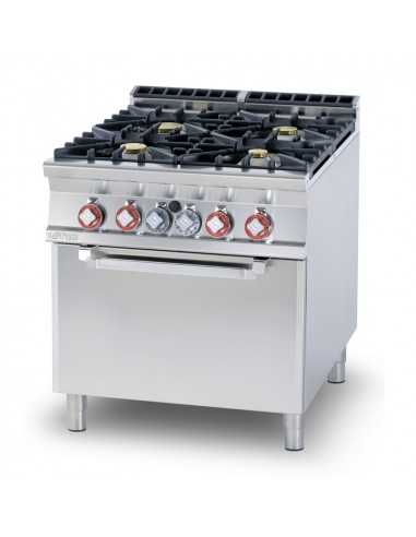 Cucina a gas - N. 4 fuochi - Forno elettrico statico - cm 80 x 90 x 90 h