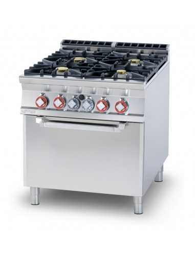Professional gas stove with 4 burners - Static...