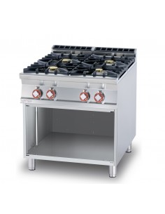 Professional gas stove with 4 burners - 80 x 90 x 90 cm h