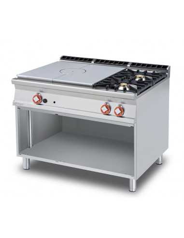 Gas cooker - N. 2 fires + All plate - cm 120 x 90 x 90h