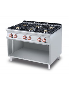 Professional gas stove with 6 burners - cm 120 x 90 x 90 h