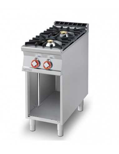 Cocina profesional de gas con 2 fogones - cm 40...