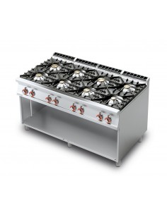 Professional gas range with 8 burners - cm 160 x 90 x 90 h