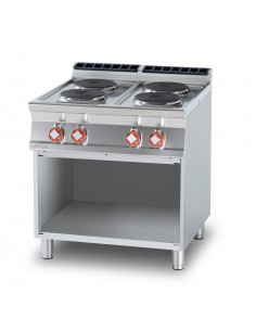 Cocina eléctrica profesional con 4 placas redondas - cm...