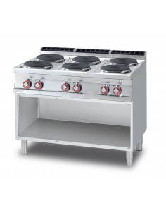Cocina eléctrica profesional con 6 placas redondas - cm...
