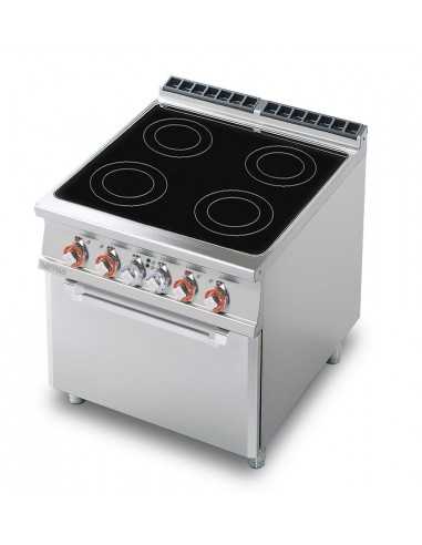Professional glass-ceramic cooktop with 4...