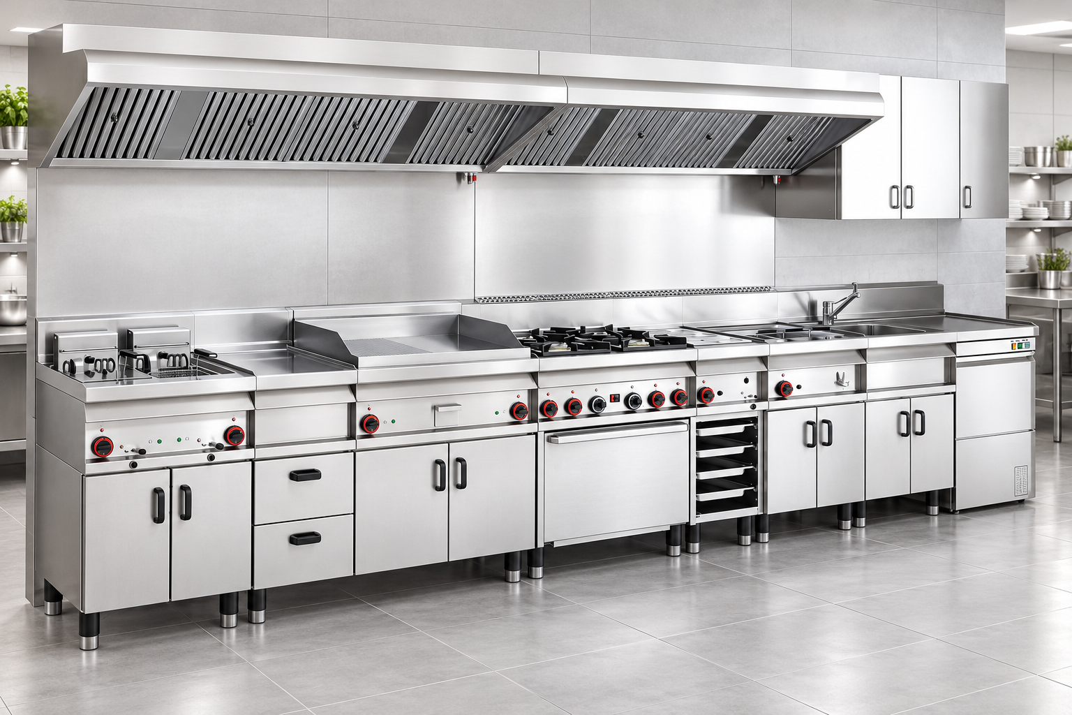 Lotus professional stainless steel cooking range