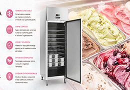 Professional Gelato Refrigerated Cabinets: Reliable Storage for Gelato, Ice Cream Cakes and Frozen Desserts